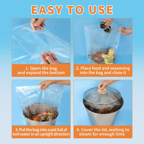 Large Seafood Cooking & Storage Bags - Perfect for Fish, Crab, Shrimp & Veggies