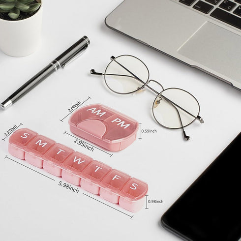 VirgoCCY 10 Pack 2 7-Day Set, (Weekly & Daily), Times a Day (AM/PM) + Pill Organizer, Vitamin Planner, Large Capacity