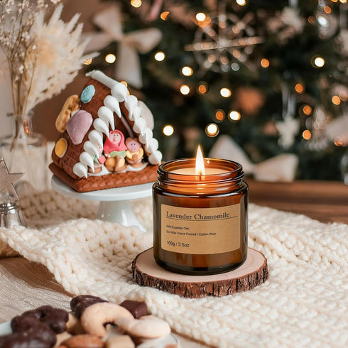 MOULENGGU 6-Pack 3.5 Oz Set Scented Candles for Home, Soy Wax Candles Gift with Lavender Chamomile & Eucalyptus Mint