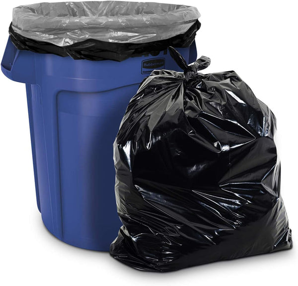 Aluf Plastics 33 Gallon 1.7 MIL Black Heavy Duty Trash Can Liners, Pack of 100