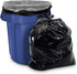 Aluf Plastics 40-45 Gallon 1.5 MIL Black Heavy Duty Trash Can Liners - 33" x 47" - Pack of 100