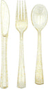180PCS Gold Plastic Silverware Set, Disposable Glitter Gold Cutlery, 60 Gold Forks, 60 Gold Spoons, 60 Gold Knives,
