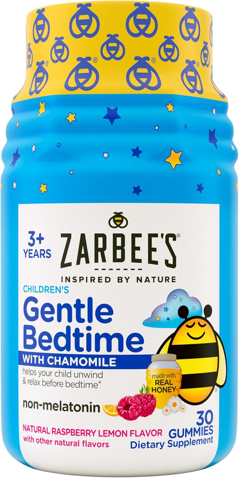 Zarbee's Gentle Bedtime Gummies for Kids - Natural Honey, Raspberry Lemon, and Chamomile, 30ct