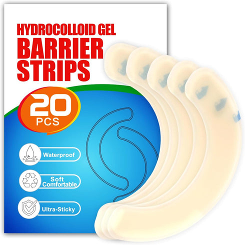 WHAMZ33 W 20 Pcs Ostomy Barrier Strips for Leak Protection Hydrocolloid Sealing Strips to