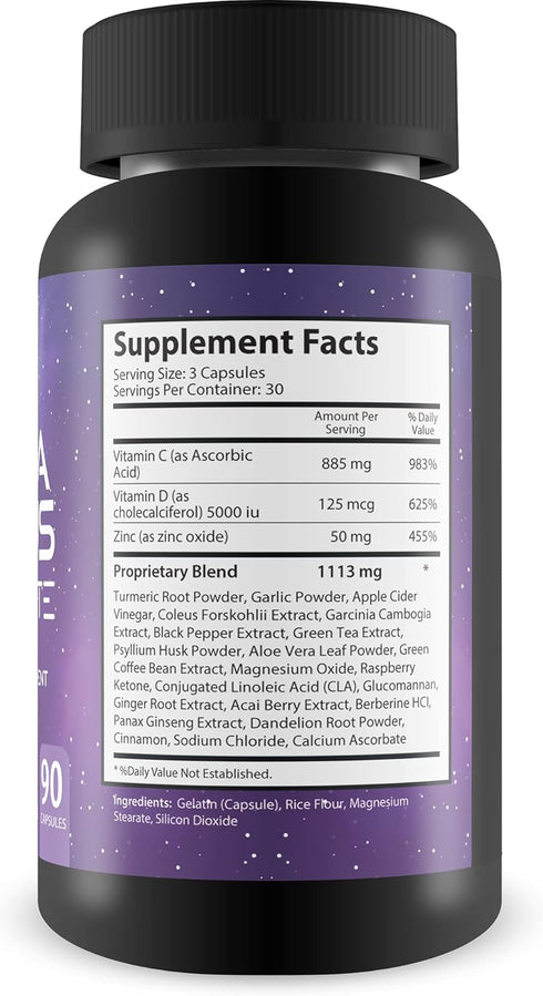 Tinnitus Supplement - Garlic Turmeric Vitamin C Max Formula for Reduced Inflammation & Ear Ringing, Natural Herbal
