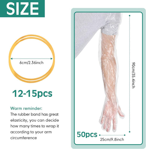 50 Pcs Disposable Dressing Gutting Gloves 35 Inch Shoulder Length Field Dressing Gloves Veterinary Insemination Glove