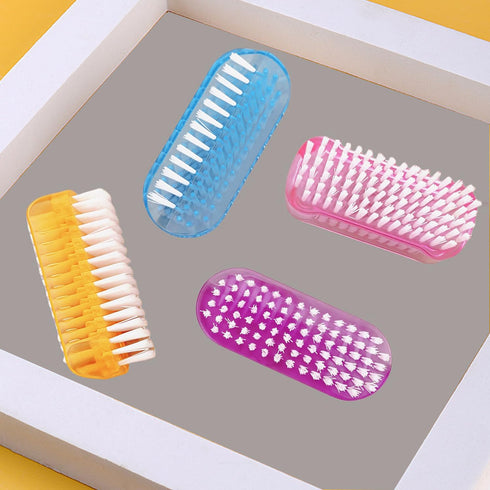 Nail Brush Two Sided Hand Fingernail Scrub Brushes - Soft Stiff Bristles for Cleaning Nails and Toes, 4 PCS