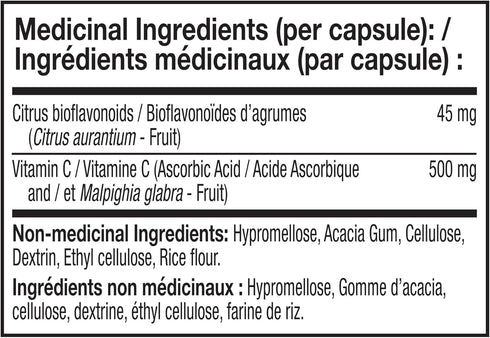 NATURELO Vitamin C Vegan Supplement with Organic Acerola Cherry Extract, 500 mg VIT C per Cap, 90 Capsules