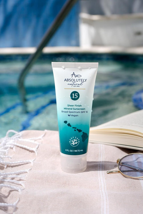 SPF 15 Mineral Sunscreen, Broad Spectrum Water Resistant Moisturizer Lotion for Body & Face, 3 Oz
