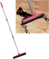 Carpet Hair Removal Broom with 48'' Telescoping Handle, Rubber Broom Carpet Rake for Pet Hair Dust Removal, Daily