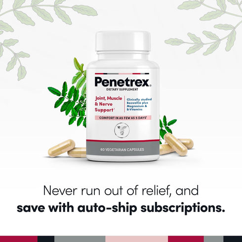 Penetrex Joint, Muscle & Nerve Support Supplement – Comfort in 5 Days with Advanced Extracts, 60 Fast-Acting Capsules