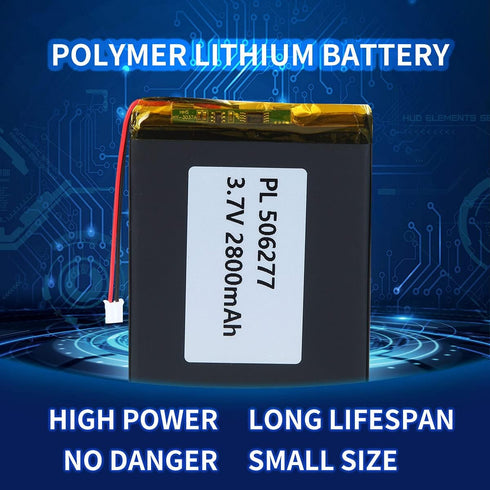 YTKavq 3.7V 2800mAh 506277 2.0mm Lithium Polymer Ion Battery Rechargeable Lipo Battery with PH Pitch Connector