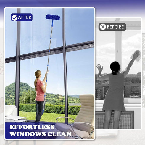 Rofhom 2.38M (94inch) 3 1 Window Cleaner Squeegee Kit - Cleaning Equipment with Long Handle in Extendable Window