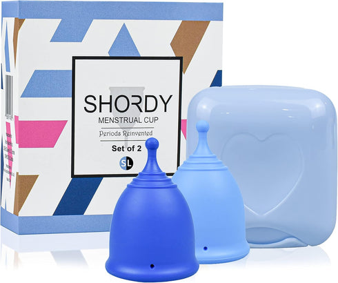 SHORDY Menstrual Cups Set of 2(Small+Large) with Box Soft Menstrual Cup &