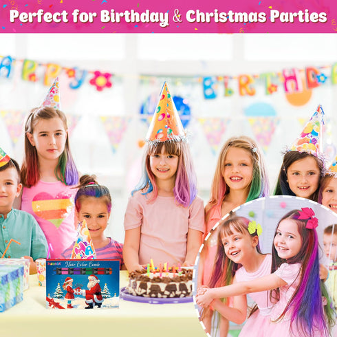 New Hair Chalk Comb Temporary Hair Color Dye for Girls, Washable Hair Chalk for Ages 4-12