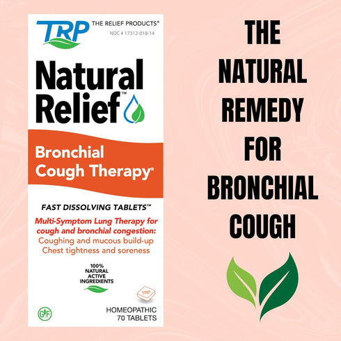 The Relief Products Bronchial Cough Therapy Fast Dissolving Tablets - 70 Count - 100% Natural Active Ingredients