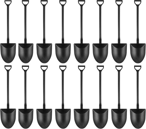 Pluzmecalm 20 Pcs Mini Shovel Shape Spoons Black Shovels Spoons for Ice Cream, Cake, Yogurt, Halloween, Christmas Party