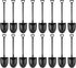 Pluzmecalm 20 Pcs Mini Shovel Shape Spoons Black Shovels Spoons for Ice Cream, Cake, Yogurt, Halloween, Christmas Party