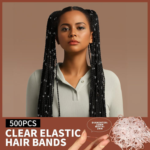Teenitor Hair Ties Kit, 500pcs Clear Elastic Hair Bands, 30pcs Ponytail Holders, 40pcs Bobby Pins for Women