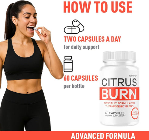 LIVORKA (2 Pack) 120 2 Citrus Burn Capsules - Official CitrusBurn Pills Supplement Support All Natural Ingredients