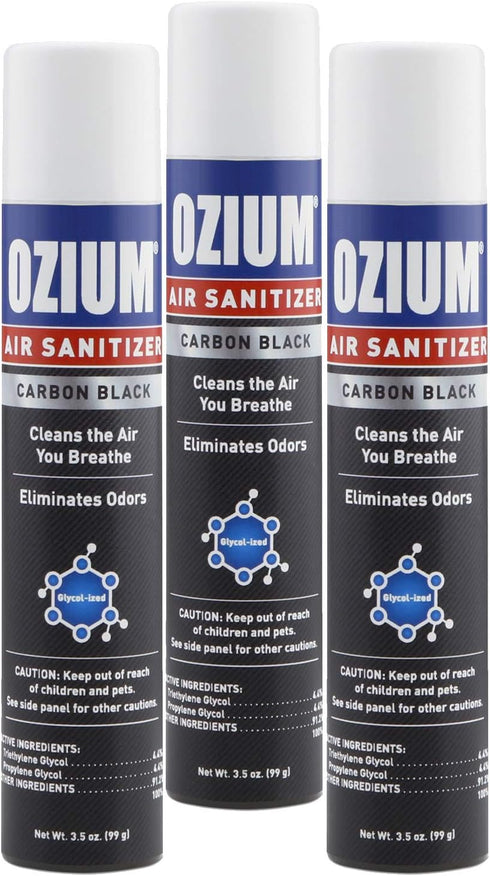 Ozium Air Sanitizer 3.5 oz Spray, Carbon Black (3-Pack)