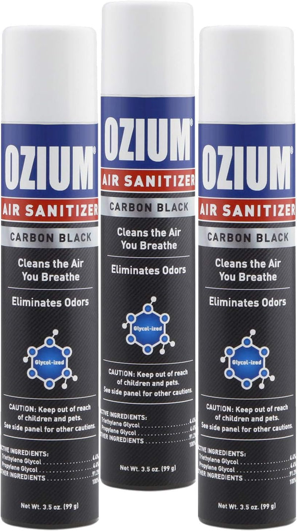 Ozium Air Sanitizer 3.5 oz Spray, Carbon Black (3-Pack)