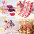 2 Rolls of 5M Valentine's Day Ribbons, Printed Heart Grosgrain Ribbon for Wedding Wrapping and DIY Supplies