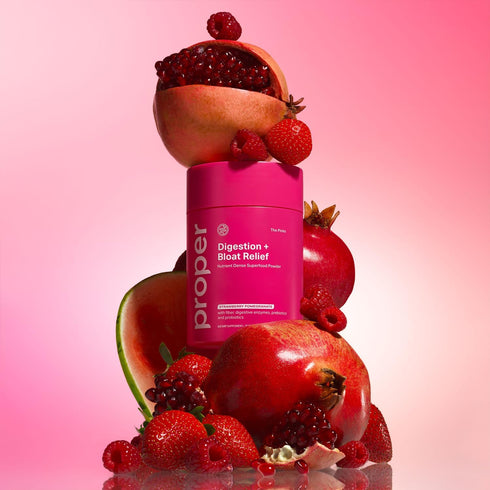 Proper, The Pinks Digestion and Bloat Relief. Drink Mix with Gut Health Probiotics, Prebiotics, Beet Root & Enzymes