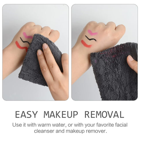 SINLAND Microfiber Face Cloths 3 Pack Reusable Makeup Remover Washcloths for Sensitive Skin, 12 x 12 Inch Grey