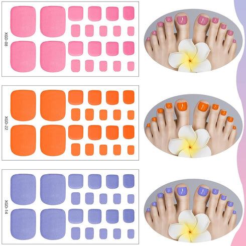 Maitys 352 Pieces 16 Sheets Toenail Polish Stickers - Adhesive Toe Nail Wraps with 2 Pieces Nail Files, Vibrant Color