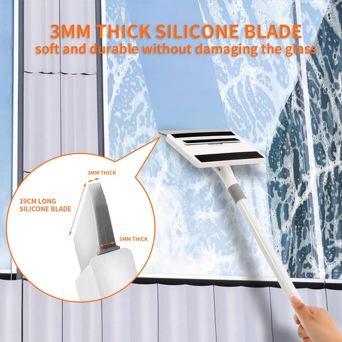 Baseboard Cleaner Tool with Handle, Wall Cleaner Mop Buddy with Extension Pole and 4 Reusable Pads