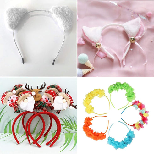 Pack of 26 DIY Satin Covered Fashion Headbands Set, 0.4 Inch/1 Cm Colorful Ribbon Hair Band Craft Headband Set