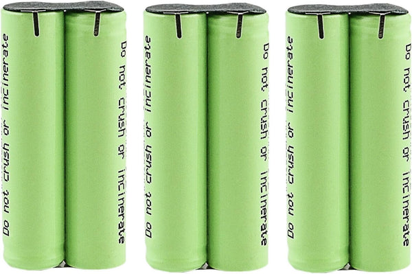 Kastar 3-Pack 2.4V 1000mAh Ni-MH Rechargeable Battery Replacement for Philips Sonicare Toothbrush