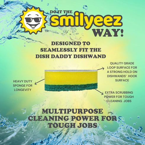 Scrub Daddy Dish Daddy Heavy Duty Refill, 10 Pack Sponge Replacement Head for Dishwashing and Kitchen Cleaning