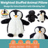 Snugglekid 11x20, Penguin Sensory Weighted Vibrating Pillow, Pressure Activated for Kids Adults, Pillow Animal, Calming