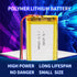 3.7V 1200mAh Battery 603450 Lithium Polymer Ion Rechargeable Li-ion Battery with 2P PH 2.0mm Connector