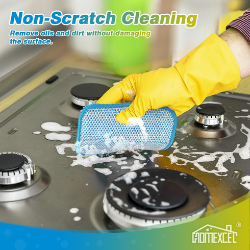 HOMEXCEL 12 Pack Scrub & Wipe Cloths, Non-Scratch Wire Dishwashing Rag for Kitchen, All-Purpose Cloth for Cookware