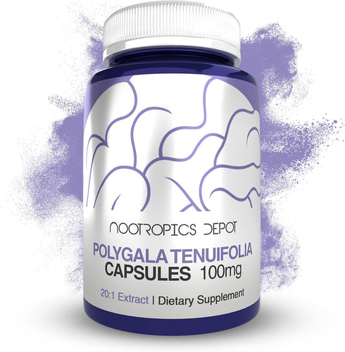 Nootropics Depot Polygala tenuifolia Capsules - 100mg - 90 Count - 20:1 Extract - Supports Cognitive Function and Stress