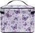 Purple Butterfly Makeup Bag - Cute Floral Cosmetic Organizer for Women, Portable Toiletry Case for Travel