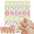 6 Sheets Fruit Nails Stickers, Summer Nails Art Stickers, 3D Self Adhesive Colorful Fruit Nail Decals for Women