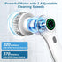 Electric Spin Scrubber, Cordless Shower Scrubber with Display, IPX7 Waterproof, 7 Replaceable Heads for Kitchen, Tub,
