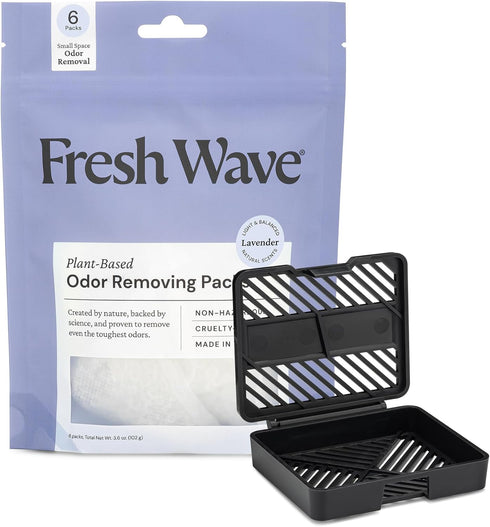 Fresh Wave Lavender Odor Eliminating & Deodorizing Packs | Natural Plant-Based Odor Absorbers for Home | Bag of 6