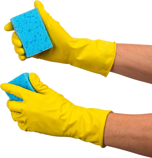 SteadMax 3/6 Pairs Reusable Natural Rubber Cleaning Gloves, Latex Non-Slip for Kitchen