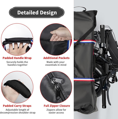 Waterproof Rollator Travel Bag for Folding Walker, Compact Wheelchair Transport Chair Portable Carry Case Cover for Car
