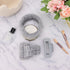 4Pcs Gray Spa Headband and Face Washing Wristbands Set, Makeup Headband, Hair Claw Clip for Washing Face