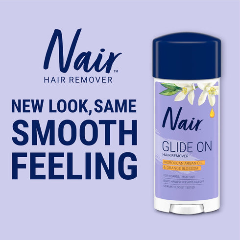 Nair Glide On Hair Removal Cream, 3.3 Oz Stick for Arm, Leg, and Bikini Hair Remover