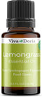 Viva Doria 100% Pure Lemongrass Essential Oil - Undiluted, Food Grade, 15 mL (0.5 Fluid Ounce)