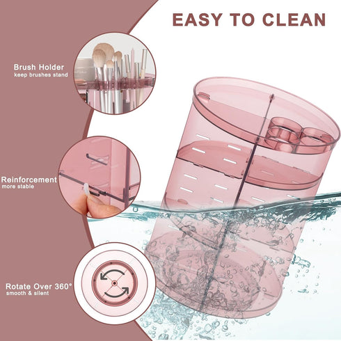 Rotating Makeup Organizer | DIY 8 Adjustable Layers 360 Spinning Skincare Organizers, Makeup Storage Carousel