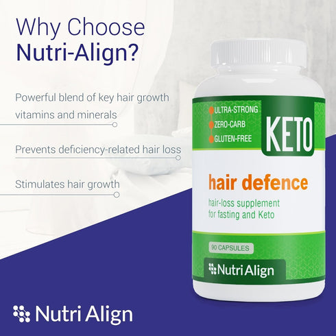 Nutri-Align Hair Defence Biotin Complex | 90 Capsules | 2500mcg Biotin per Capsule | High Strength Hair Growth, Vitamin