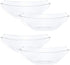 PLASTICPRO Disposable 64 Ounce Square Serving Bowls, Large Plastic Crystal Clear Snack or Salad Bowl, Pack of 4